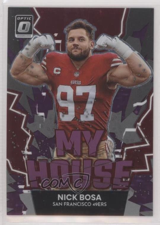 2022 Panini Donruss Optic My House! FOTL Purple Stars Prizm 10/25 Nick Bosa 0qw3