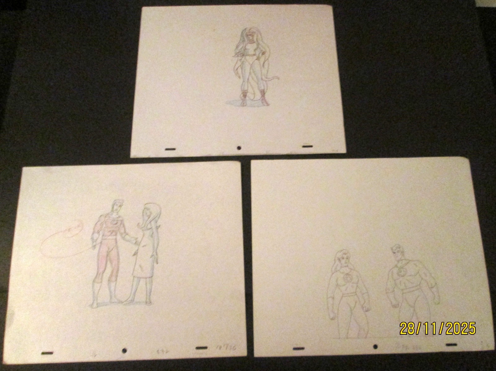 FANTASTIC FOUR: ANIMATED SERIES ( ANIMATED PENCIL CELL LOT) CLASSIC MARVEL TV