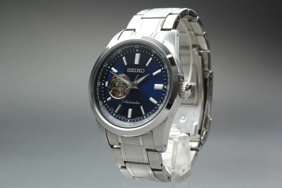 [Near MINT] SEIKO Presage Open Heart 4R38-02A0 Blue Automatic Men's Watch JAPAN - Image 3 of 4