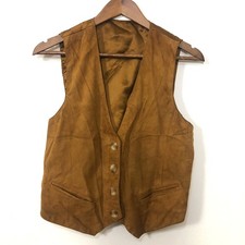 Real Suede Leather Vest Womens 38 Small Brown Western Cowgirl Boho Festival