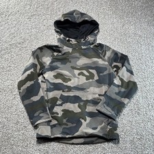 UNRL Hoodie Youth Small Green Gray Camo Pullover Kangaroo Pocket Fleece