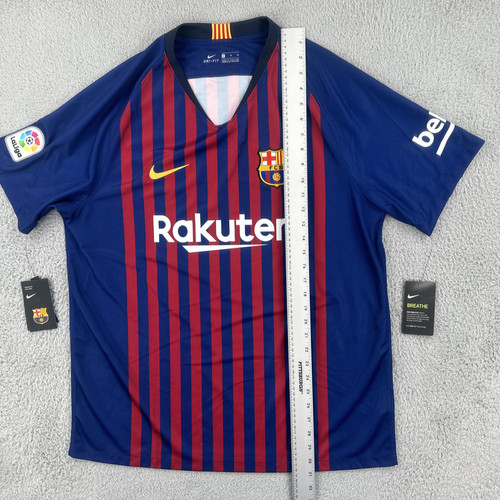 Nike Dri-Fit Mens XL Messi 10 2018 Home Kit FCB Soccer Futbol Jersey NWT La Liga - Picture 13 of 23