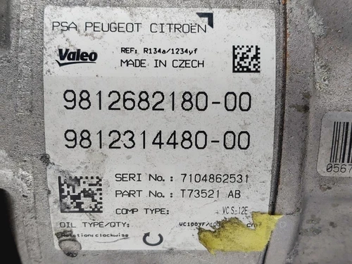 9812682180 Air Conditioning Compressor for PEUGEOT 308 Active 9196029 - Picture 1 of 4