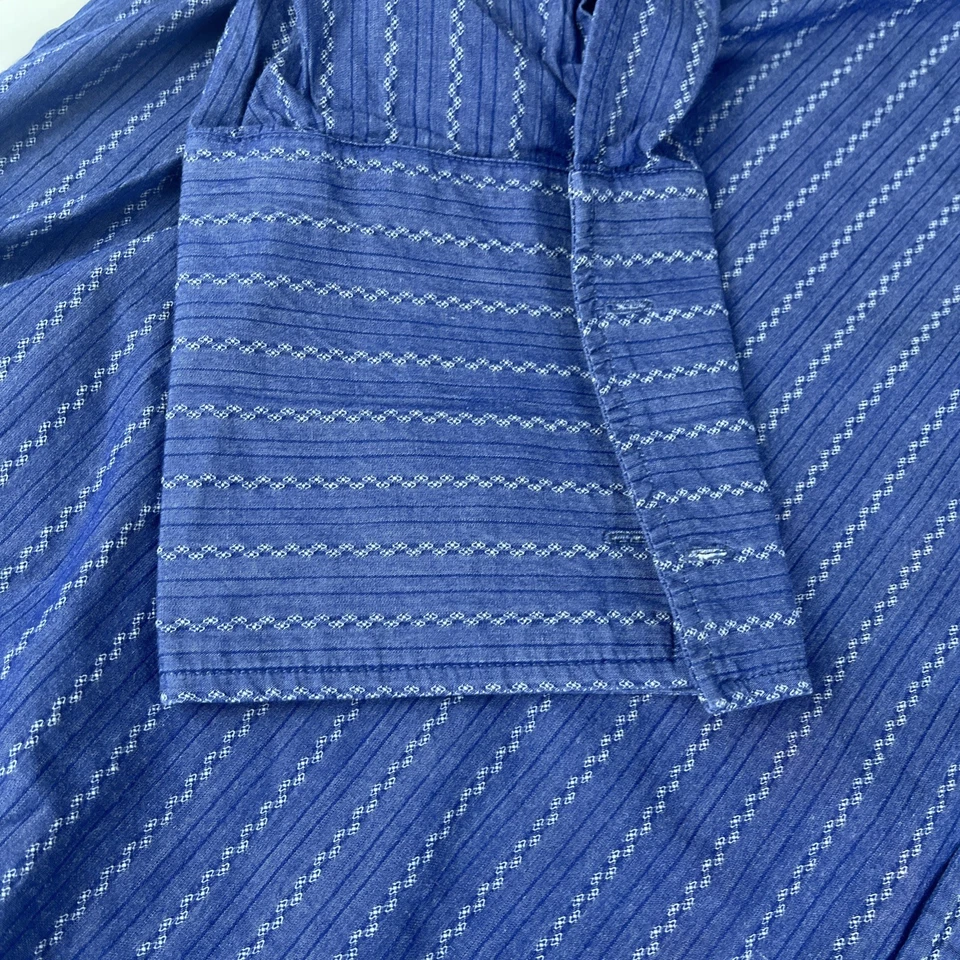 Vintage Le Jean De Marithe Francois Girbaud Shirt Men XXXXL French Cuff Blue - Image 4 of 4