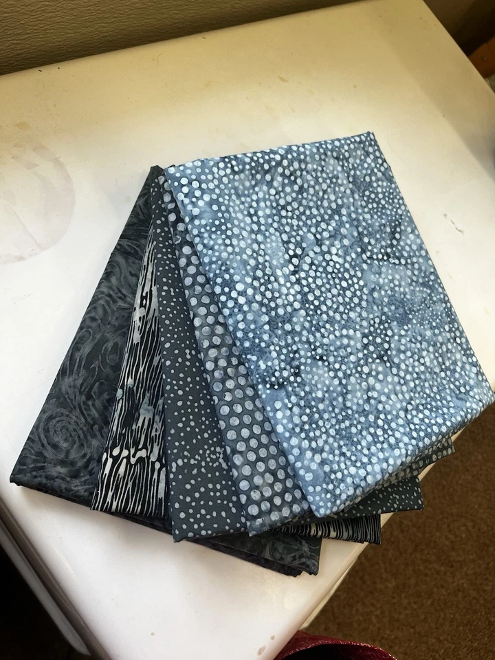 Batik Cotton Fabric, Lot of 5, 1 Yard Cuts, 5 Yards In Total, 100% Cotton - Image 2 of 4