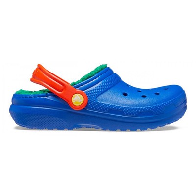 Crocs Hausschuhe Classic Lined Clog Kid Blau Bolt/Mehrfarbig