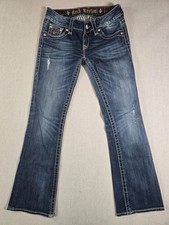 Rock Revival Jen Boot Cut Jeans Women's Size 27 X 30 Length Medium Wash Distress