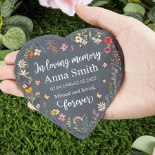 Custom Memorial Stone Indoor Outdoor Remembrance Gift for Mom or Dad Loss Memory