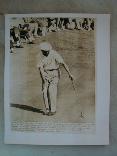 Rare PRESS PHOTO 1964 BEN HOGAN 5 Under 67 Augusta National Golf Club Masters