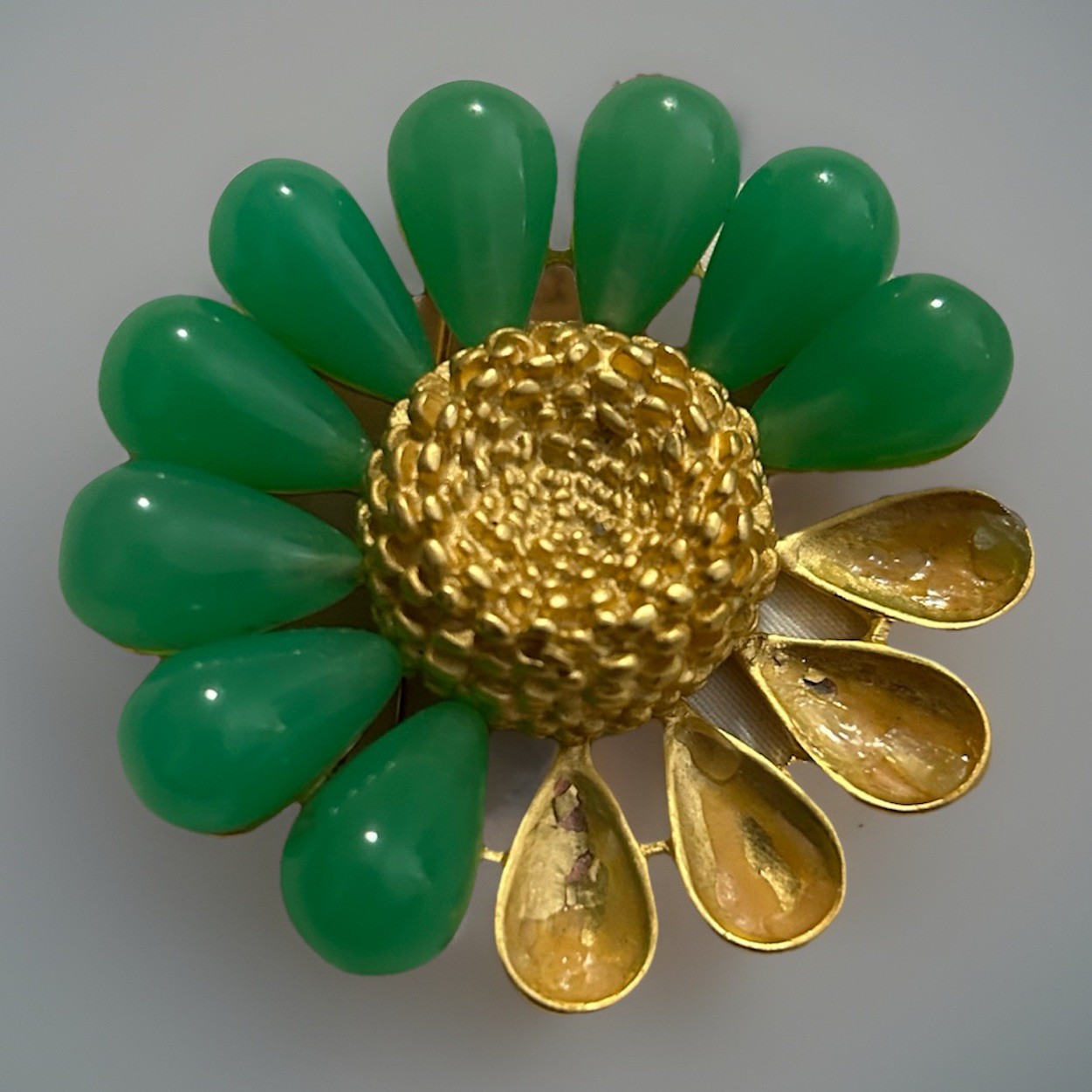 Givenchy Vintage Large Round Openwork Petal  Daisy Flower Brooch thumbnail 2