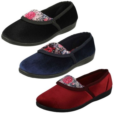 Damen Spot On Blumenmuster ''Slipper''
