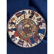 Peru Hand Painted Terracotta Decorative Plate...