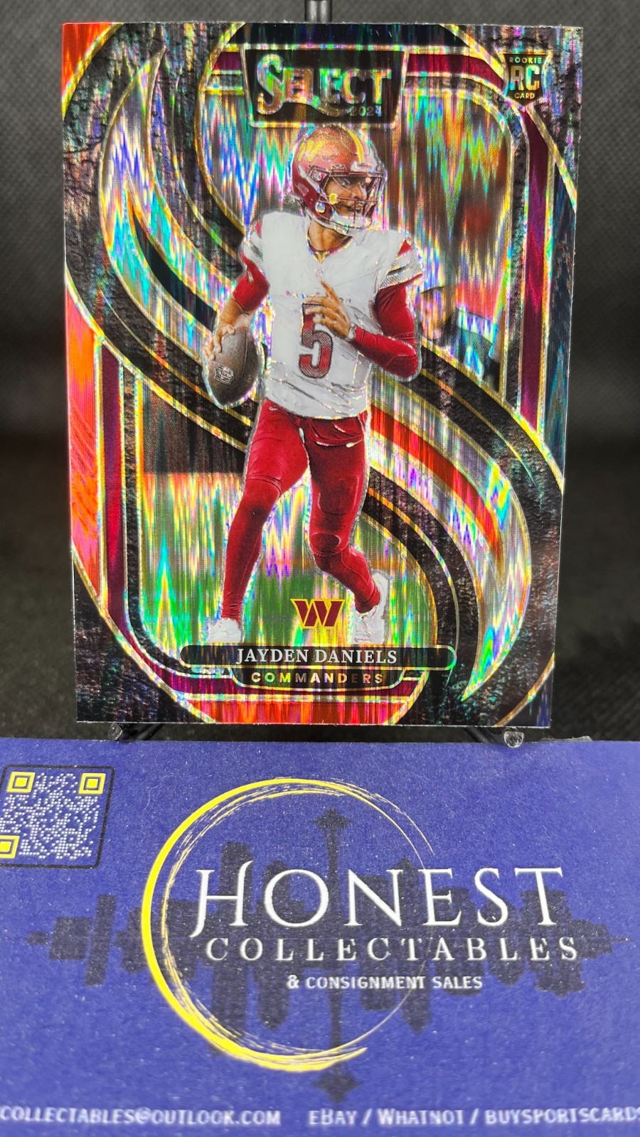 Jayden Daniels (RC) - 2024 Panini Select Red and Black Shock Prizm Rookie #112