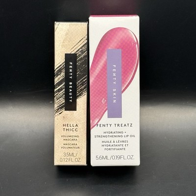 Fenty Skin Treatz feuchtigkeitsspendendes stärkendes Lippenöl & volumisierende Mascara Schönheit