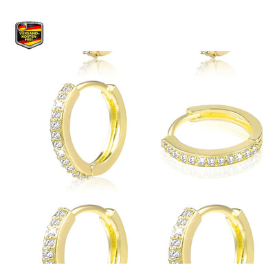 Alexcraft 3 Paar Creolen Gold Ohrringe Damen 14 Karat Schmuck Huggies