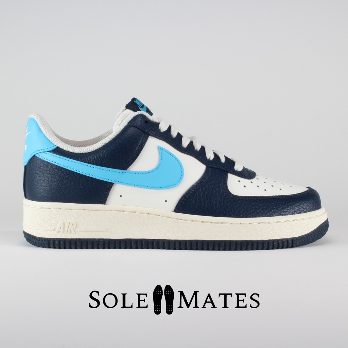 Nike Air Force 1 '07 White Navy Blue HJ9291-478 Women's Size 9