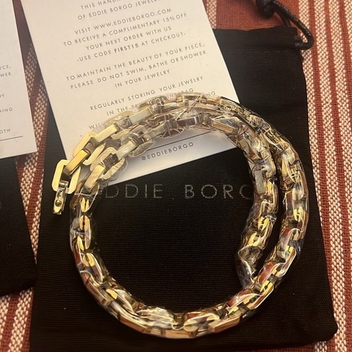 NWT Eddie Borgo Supra Link Gold Earrings & Necklace Set - Picture 7 of 9