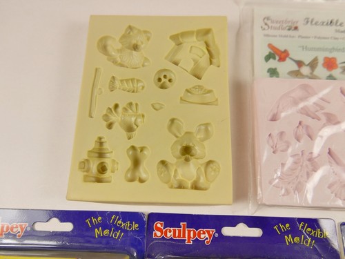 Vintage 2001 Sculpey Flexible Push Mold Range of 5 New - Picture 2 of 6