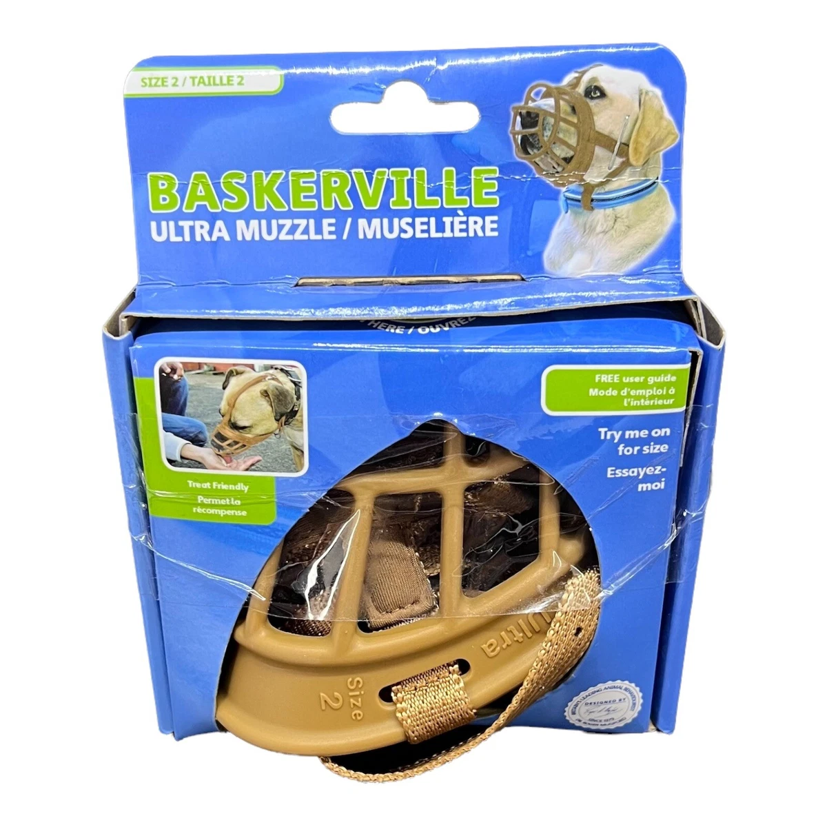 Baskerville Ultra Muzzle Tan Size 2 Comfortable Allows Treating
