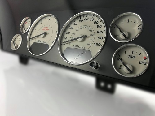 For Jeep Grand Cherokee WJ 99-04 Dashboard Gauge Dash Chrome Aluminium Rings x6 - Picture 14 of 14