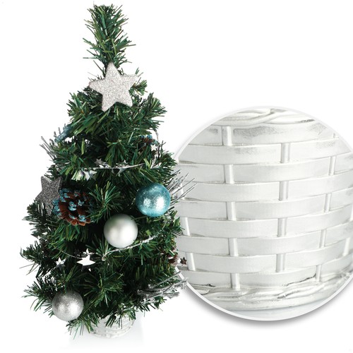Künstlicher Weihnachtsbaum mit Christbaumkugeln - Geschmückter Tannenbaum - 45cm - Bild 7 von 7