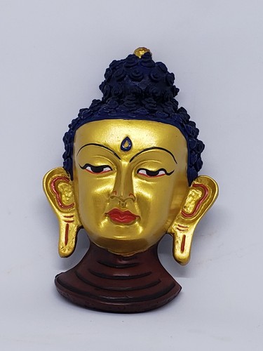 Small Traditional Shakyamuni Buddha Hard Resin Wall Hanging Sculpture ~ Nepal - 第 8/9 張圖片