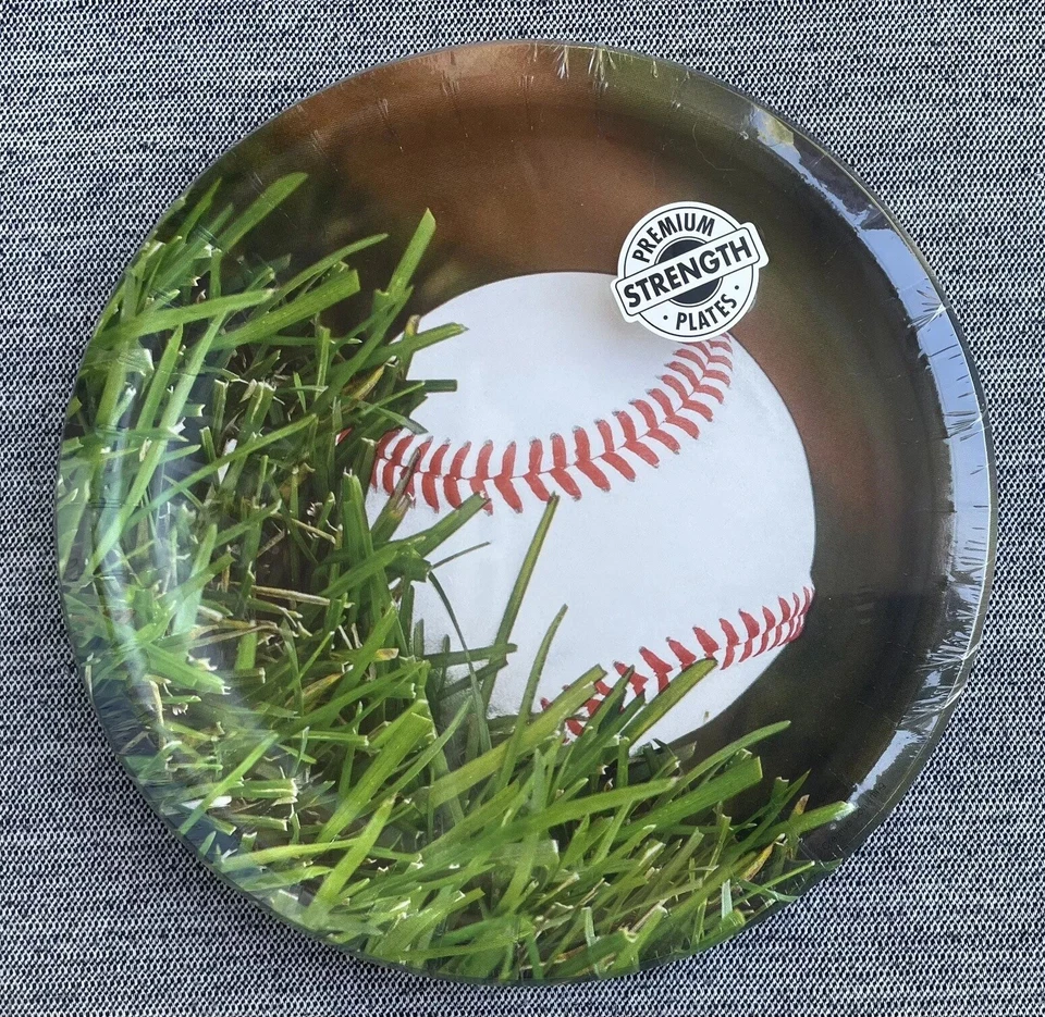Lote de 3 Paquetes Fiesta Creaciones Béisbol Deportes Fanáticos Platos de Papel 8 por paquete Foto 2 de 4
