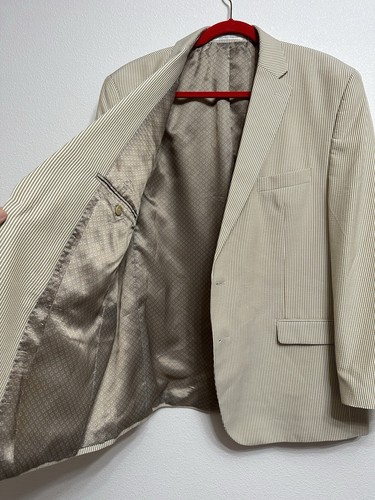 Polo Ralph Lauren Cotton Striped Blazer Jacket Sport Coat Mens 46R Made in Italy - Picture 4 of 12