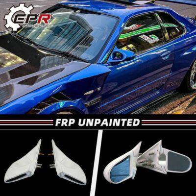 For Nissan Skyline GTR R34 RHD FRP Unpainted Aero Rearview Mirror Rear View Kits