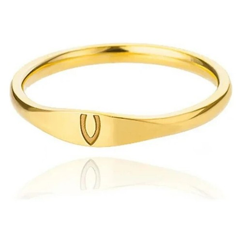 Custom 26 Letter Ring | Gold Initial Band | 925 Sterling Silver Minimalist Rings - Picture 21 of 24