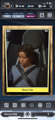 Topps Star Wars Digital Card Trader Tier 8 - Bronze Boba Fett Base 5 - 500 cc