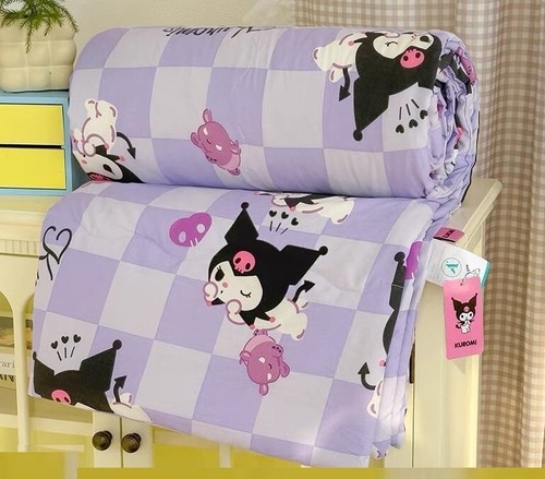 Sanrio Kuromi Queen/Full Comforter Checkered Quilted Washed Cotton AOP Bed Quilt - Picture 10 of 20