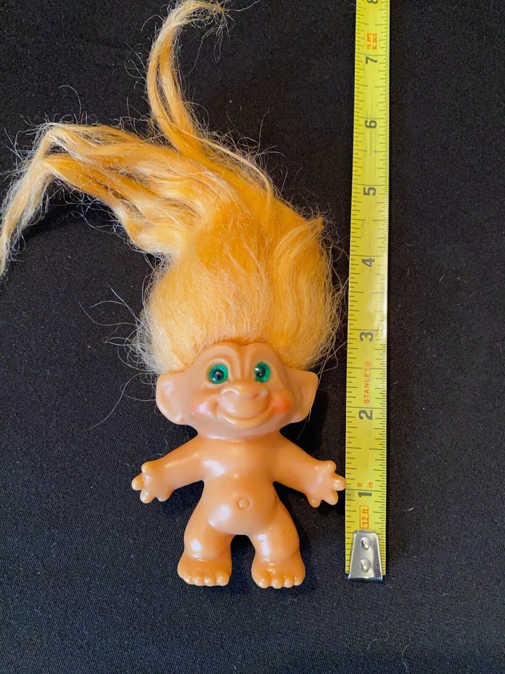 De Colección Muñeca DAM Troll Naranja Mohair Verde Espiral Ojos de Vidrio Vestido y Sombrero de Navidad Foto 4 de 4