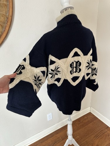 Vintage Designer Bjorn Borg Sweater Apres Ski Navy Size L/XL - Picture 8 of 11