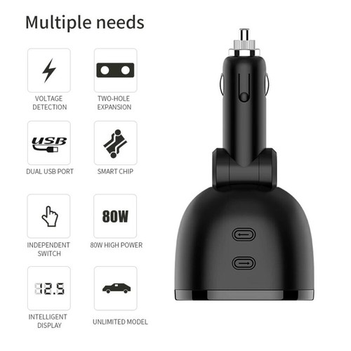 3.1A Car Charger Cigarette Lighter Rotatable Dual USB Splitter Adapter Socket - Picture 10 of 12
