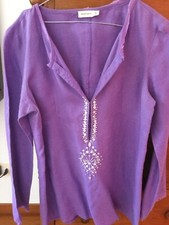 Henry Cottons camicia copricostume puro Lino taglia 44 color glicine