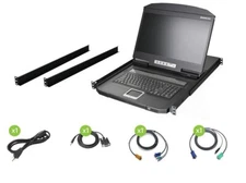 IOGEAR 8-Port 17" LCD Combo KVM Switch,  1U Rack Mount  TAA Compliant