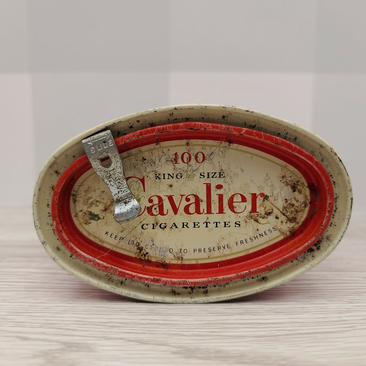 Vintage Cavalier 100 King Size Cigarettes Metal Tin Tobacco Case