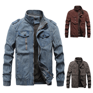 chouyatou Mens Casual Full Zip Lightweight Moto Pu Leather Quilted Bomber Jacket Epaulet
