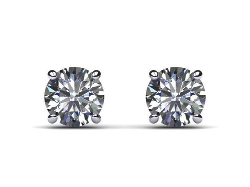 IGI Diamond Earrings VS1 D Round 4.32 Ctw Lab Created 14k White Gold Sparkling - Picture 2 of 4