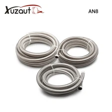 8AN AN8 1/2" Braided Stainless Steel Oil Gas CPE Fuel Hose Line 5FT/10FT/20FT