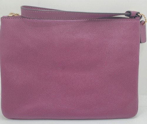 Coach Gallery Pouch 6,5 x 9,5 pelle ciottoli zip superiore polso vino rosso bordeaux - Foto 5 di 9