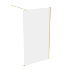 Image of Brushed Brass 1000mm Wet Room Screen & Support Bar