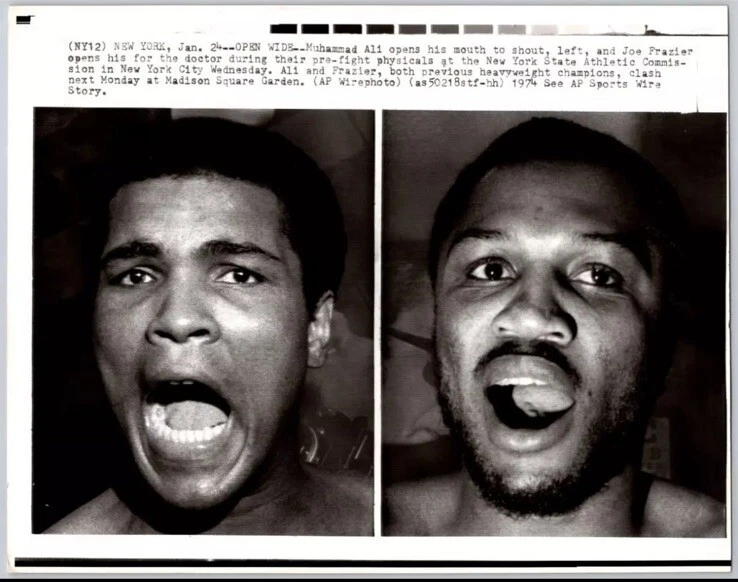 1974年 Muhammad Ali vs Joe Frazier II ボクシングワイヤー フォト ヘビー級 マディソン スクエア - 画像1/2