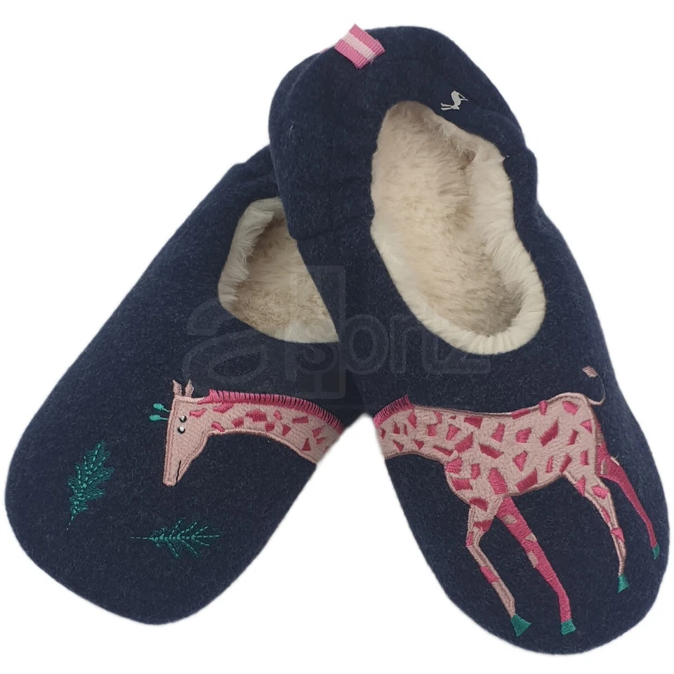 UK HIGH STREET Childrens Boys Girls Designer Slippers Mules Giraffe Embroidery Xmas Uk Gift Age