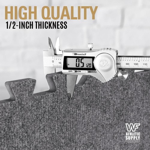 CAP Gym Floor Tiles 24"L x 24"W Carpet Interlocking Non-Slip Mats Home Gym Gray - Picture 3 of 3