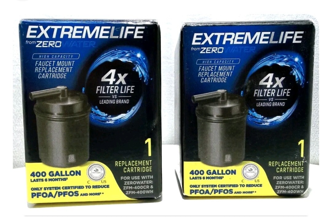 x2 Packs ExtremeLife Faucet Mount Water Filter Cartridge ZRFM001, by