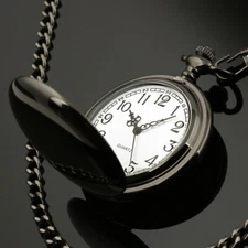 Analog Quartz Pocket Watch with Necklace Pendant Chain Gifts For Women Man Kid
