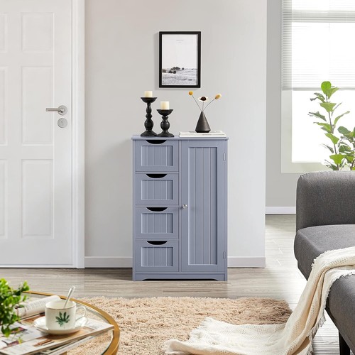 G4RCE Bathroom 4 Drawer Floor Standing Storage Cabinet For Towels & Bath Stuff - Picture 20 of 31