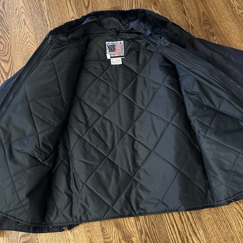 Vintage Polizei 3-in-1 Modular Jacke Blau Bomber Kunstfellkragen Nylon Medium NEU - Bild 3 von 9